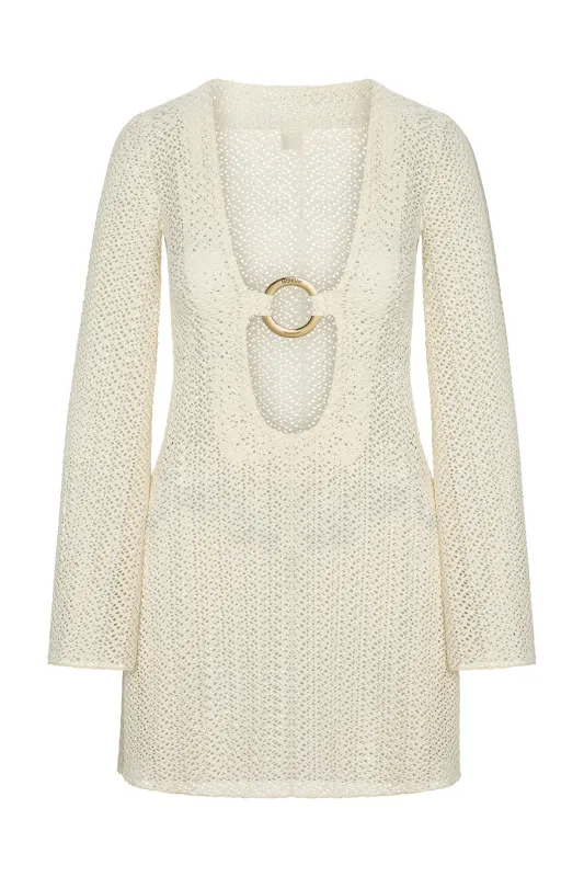 Montego Mini Dress - Ivory Crochet sold by Monday Swimwear