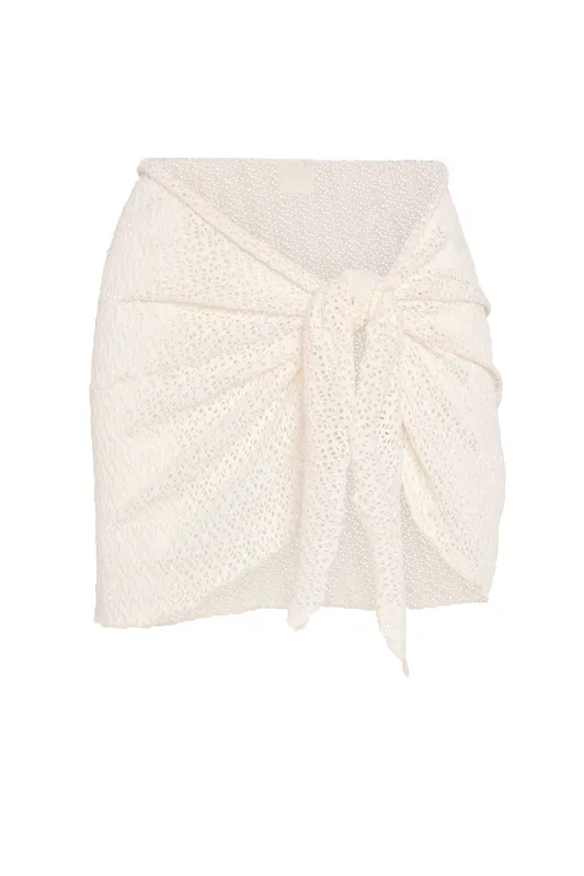 St. Barth's Skirt - Ivory Crochet sold by Monday Swimwear