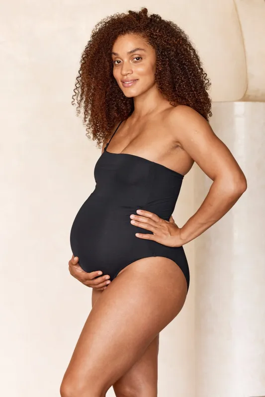 Maternity Sicily One Piece - Black sold by Monday Swimwear