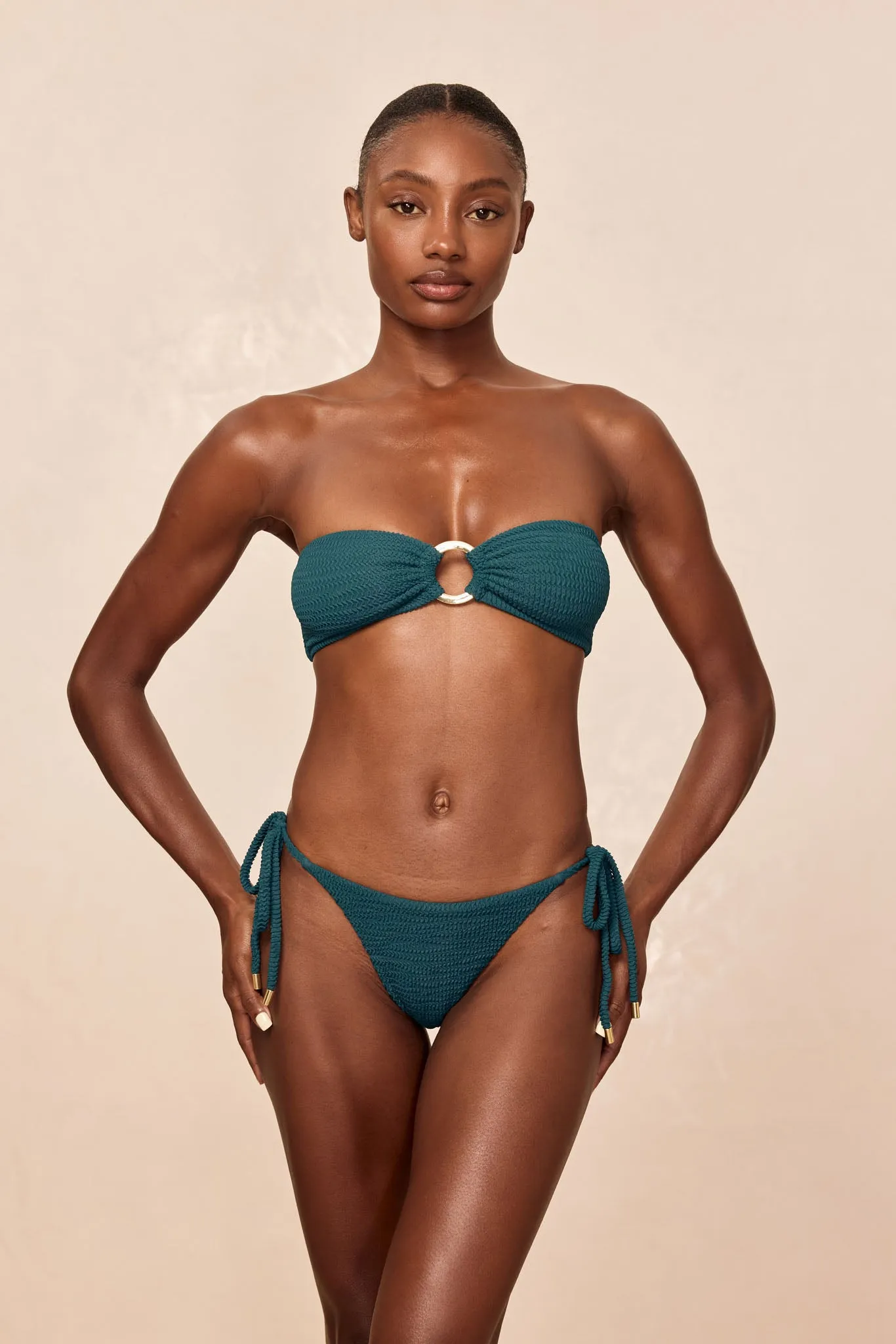 Palma Bottom - Evergreen Crinkle sold by Monday Swimwear product image thumbnail 2