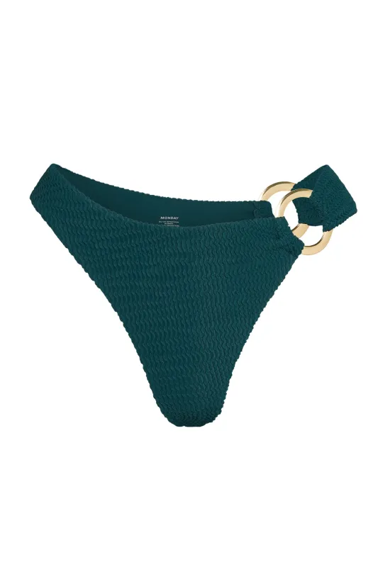 Bronte Bottom - Evergreen Crinkle sold by Monday Swimwear