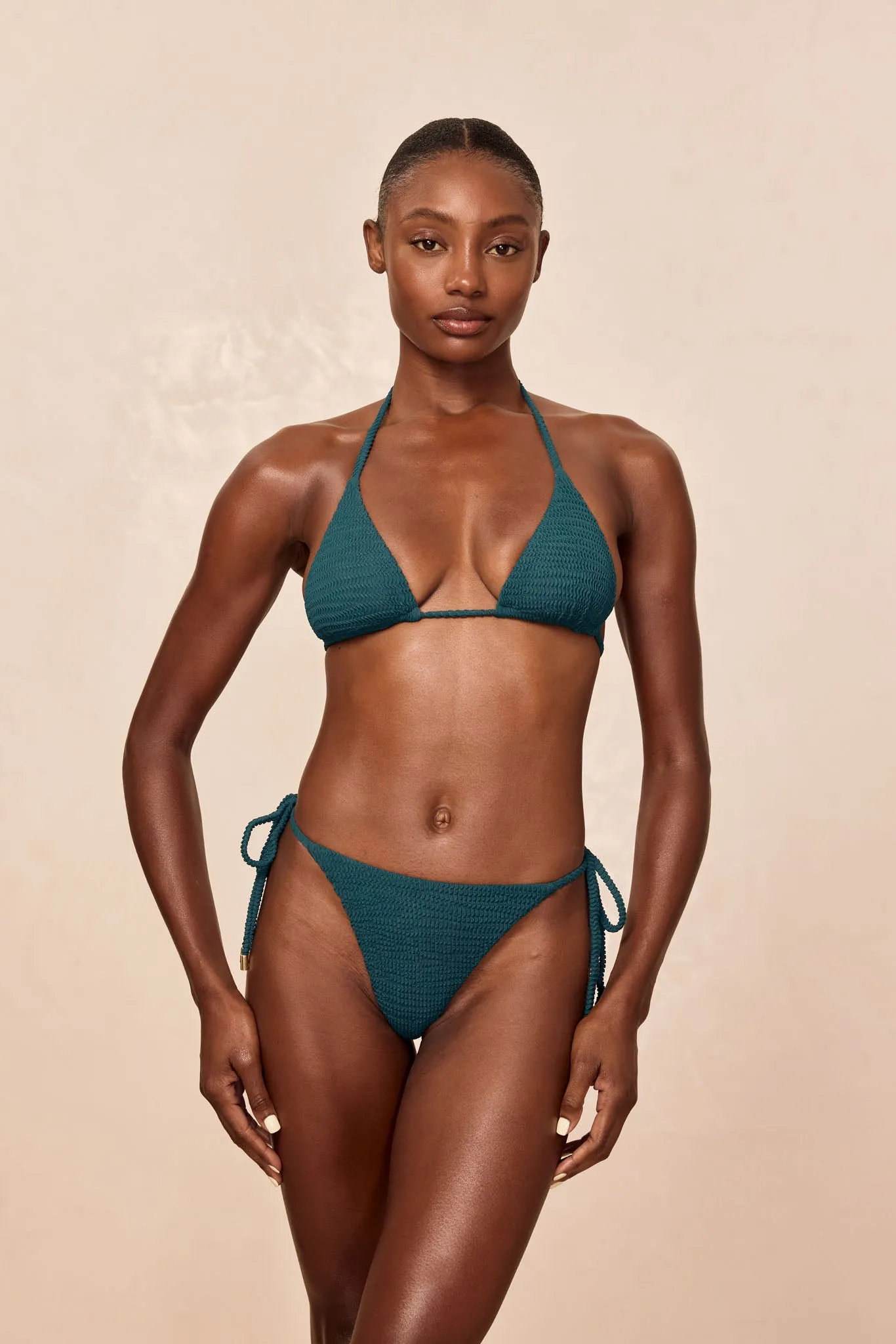 Palma Thong - Evergreen Crinkle sold by Monday Swimwear product image thumbnail 5