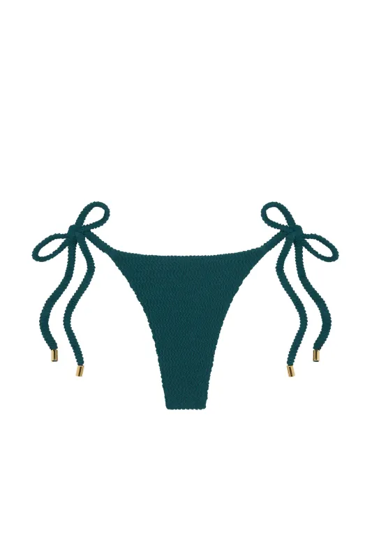 Palma Thong - Evergreen Crinkle sold by Monday Swimwear