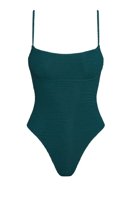 Sausalito One Piece - Evergreen Crinkle sold by Monday Swimwear