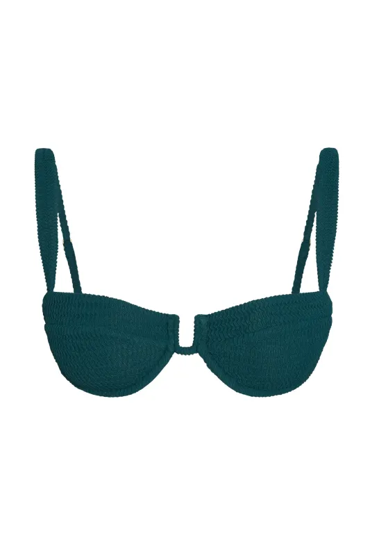 Cala Roja Top - Evergreen Crinkle sold by Monday Swimwear