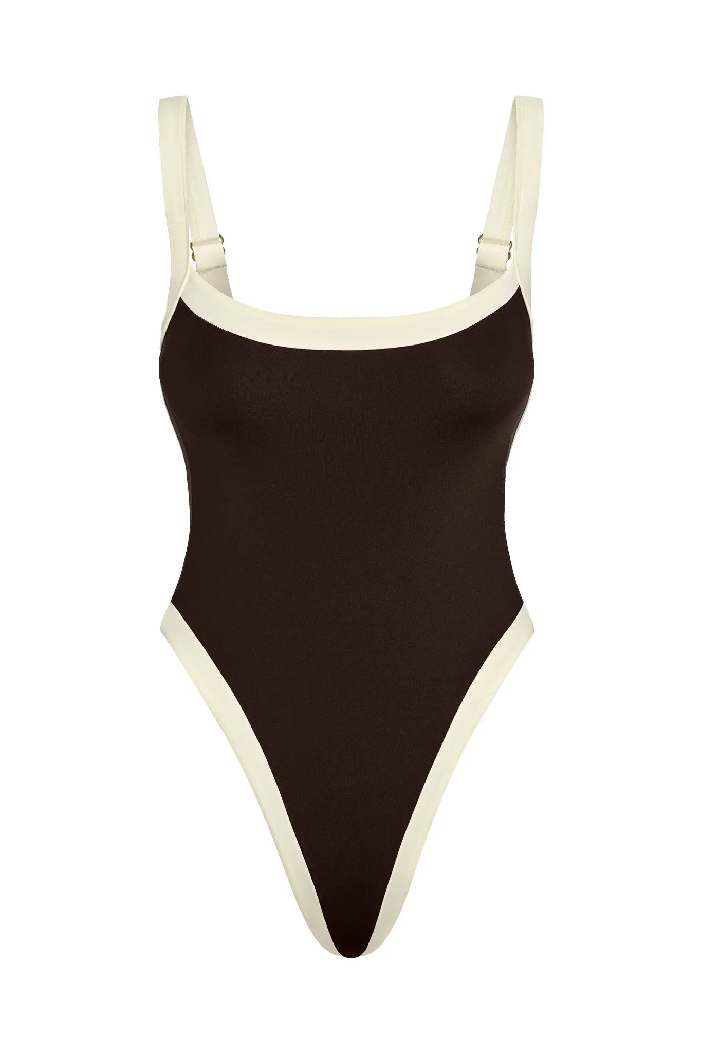 Barcelona One Piece - Espresso/Ivory sold by Monday Swimwear