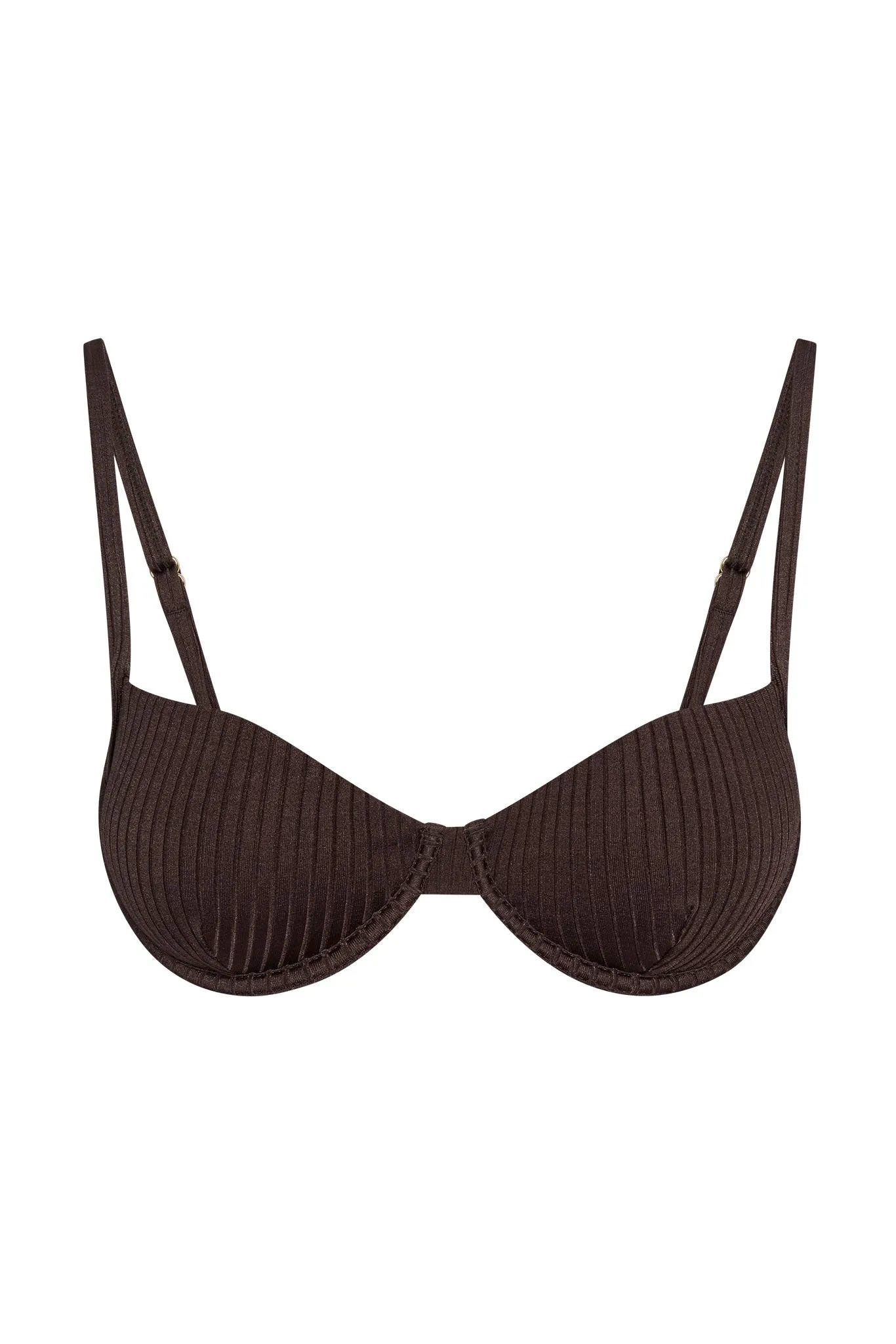 Capri Top - Espresso Wide Rib sold by Monday Swimwear
