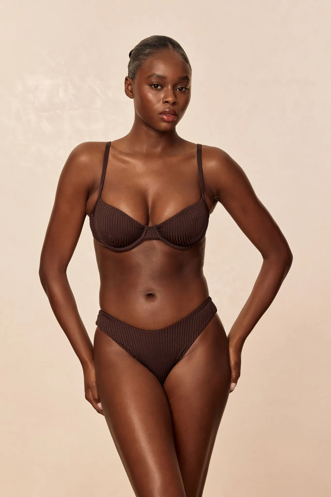 Capri Top - Espresso Wide Rib sold by Monday Swimwear product image thumbnail 4