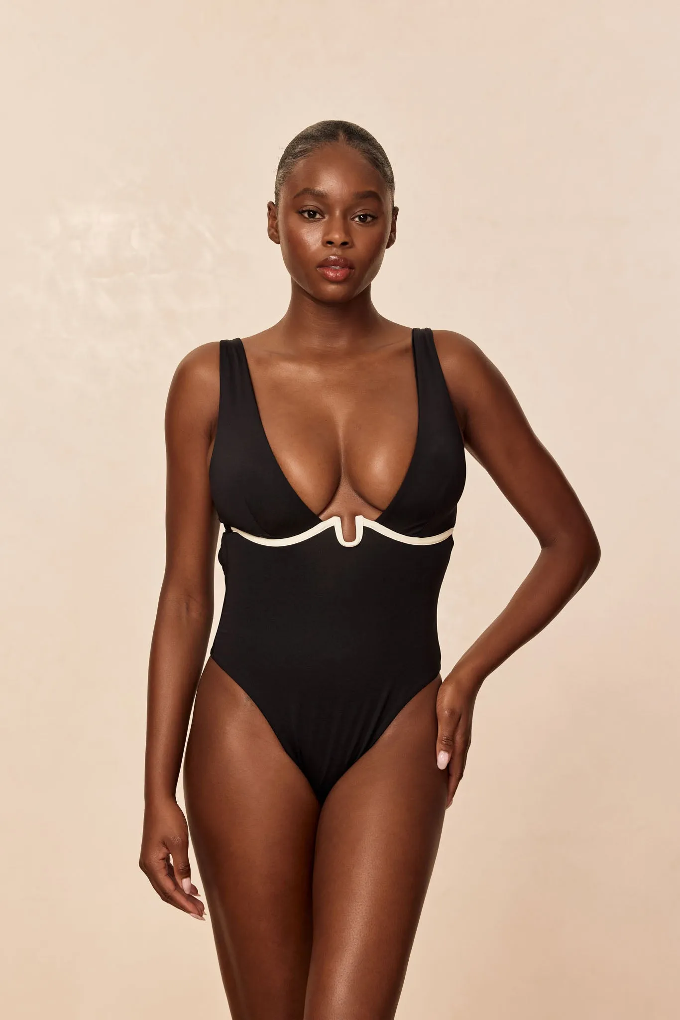Milos One Piece - Black/Ivory sold by Monday Swimwear product image thumbnail 4