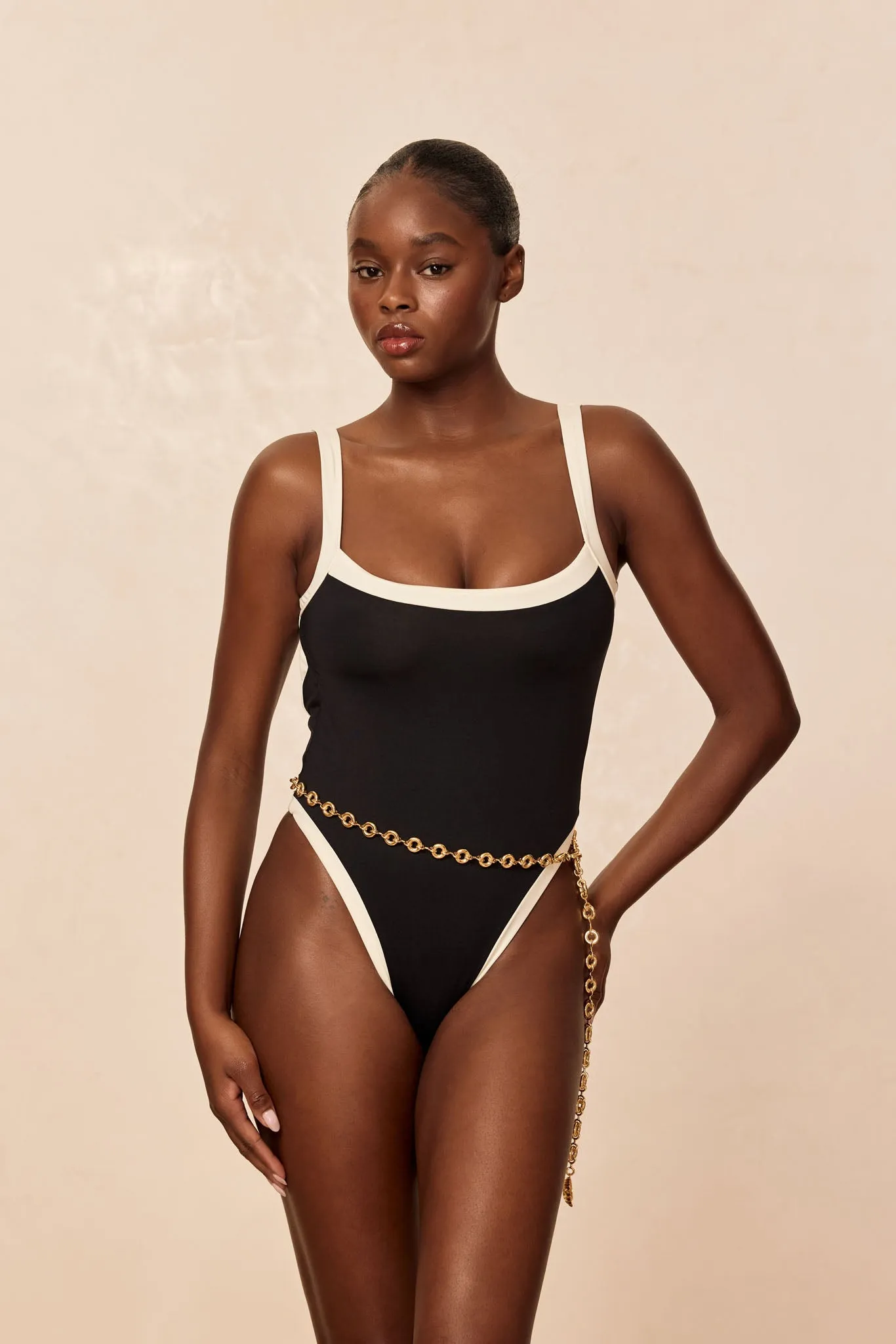 Barcelona One Piece - Black/Ivory sold by Monday Swimwear product image thumbnail 4