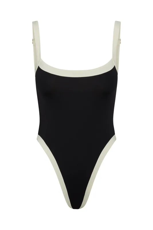 Barcelona One Piece - Black/Ivory made by Monday Swimwear