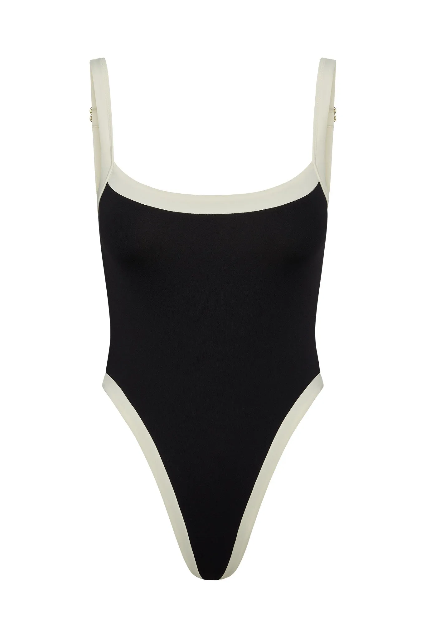 Barcelona One Piece - Black/Ivory sold by Monday Swimwear