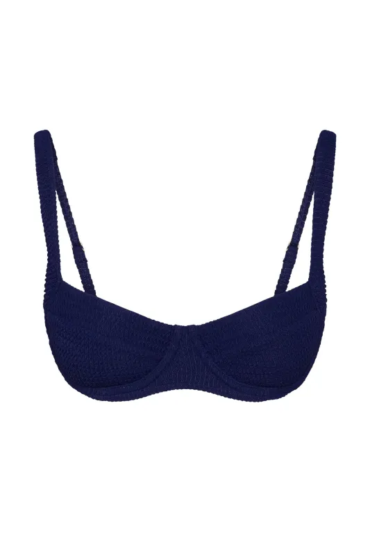 Sorrento Top - Midnight Crinkle sold by Monday Swimwear