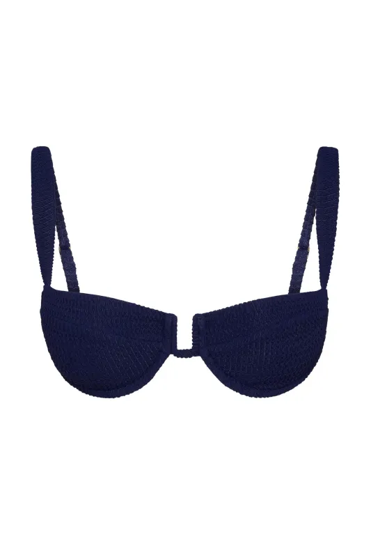 Cala Roja Top - Midnight Crinkle sold by Monday Swimwear