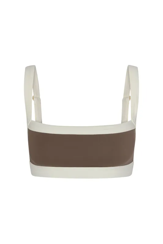 Outpost Bra - Stone/Ivory Jersey made by Monday Swimwear