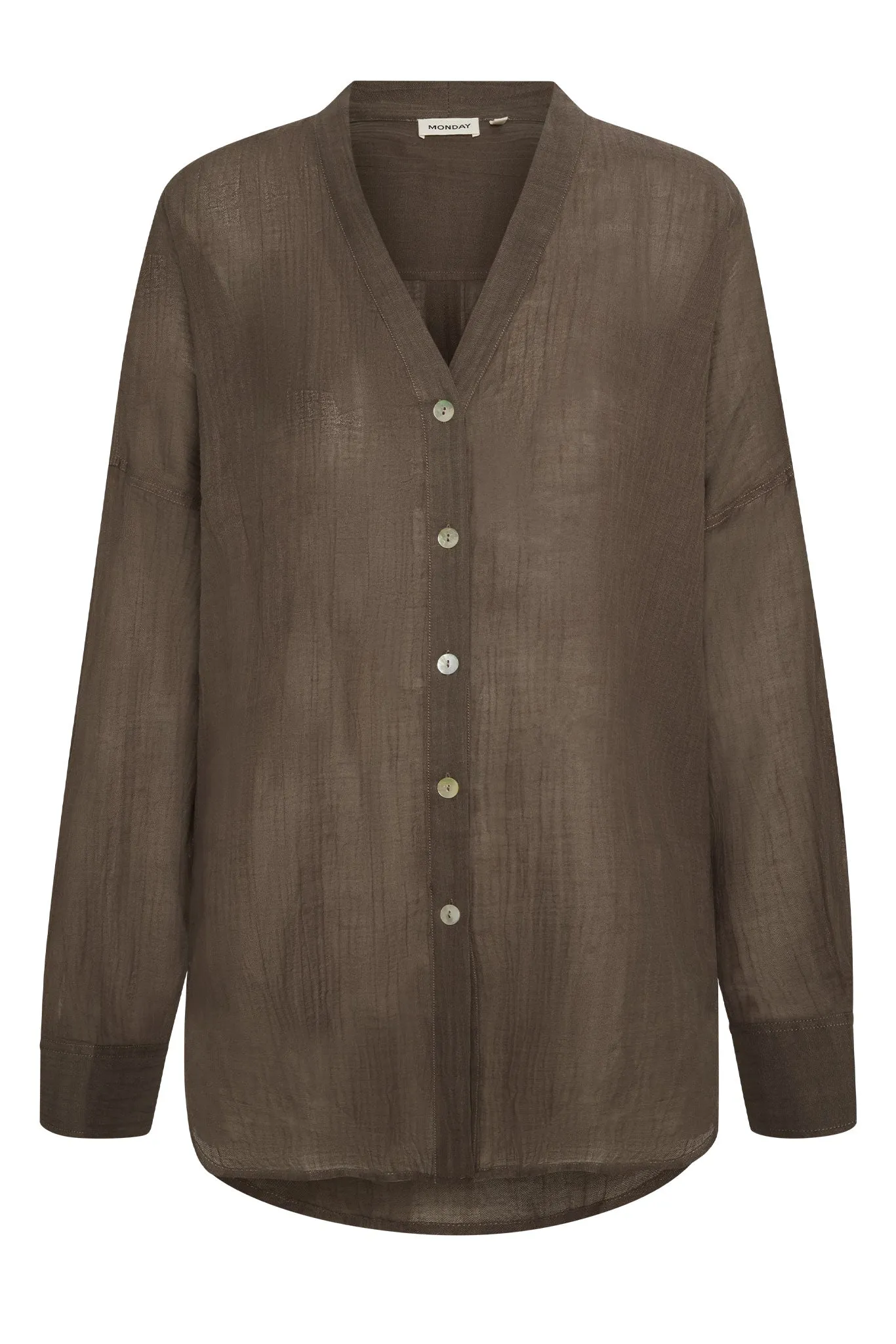 Barcelona Tunic - Stone Crinkle Linen sold by Monday Swimwear