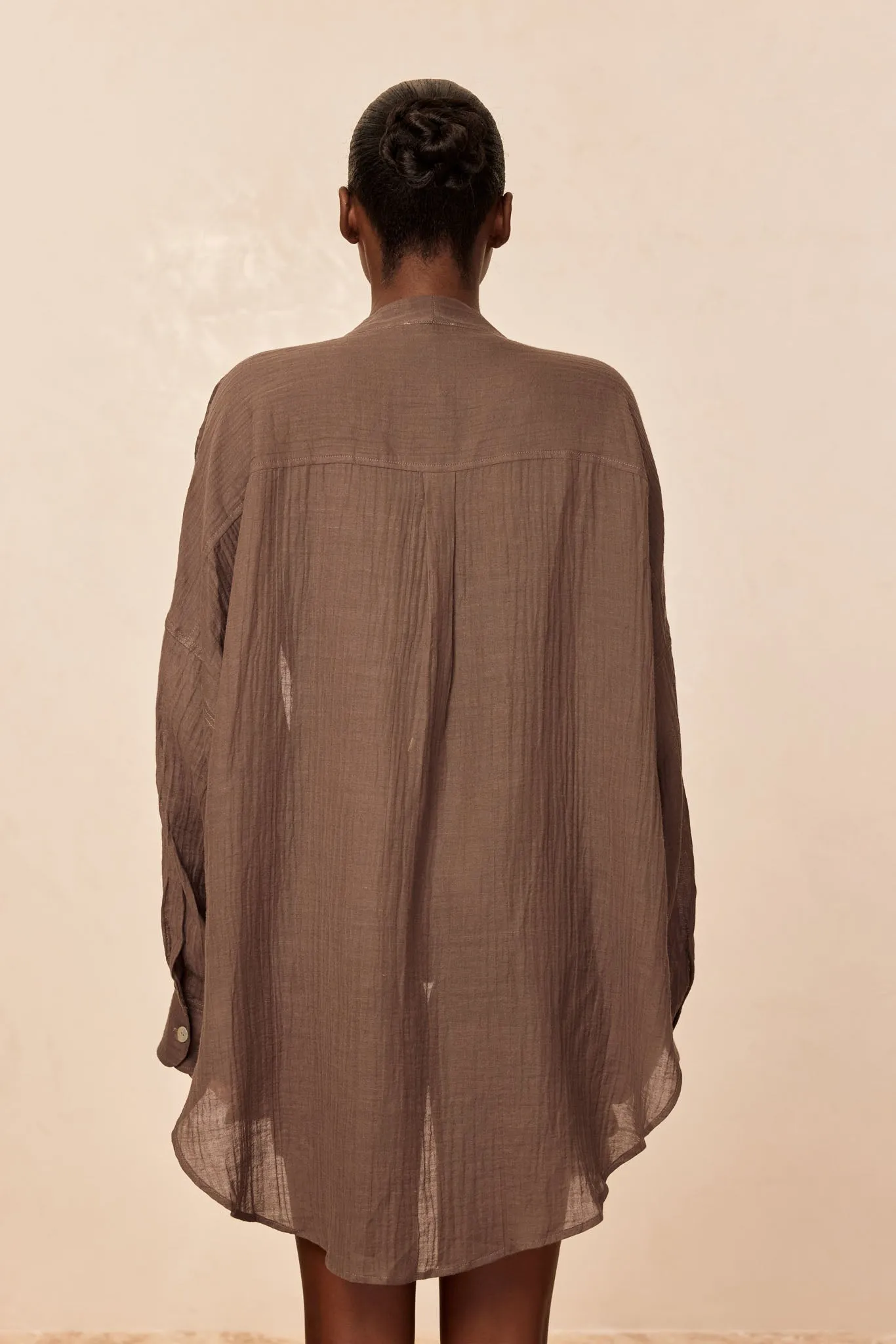 Barcelona Tunic - Stone Crinkle Linen sold by Monday Swimwear product image thumbnail 5