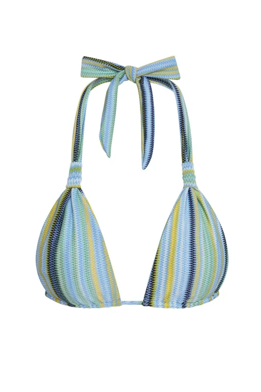 Tulum Top - Sardinia Stripe Azure made by Monday Swimwear