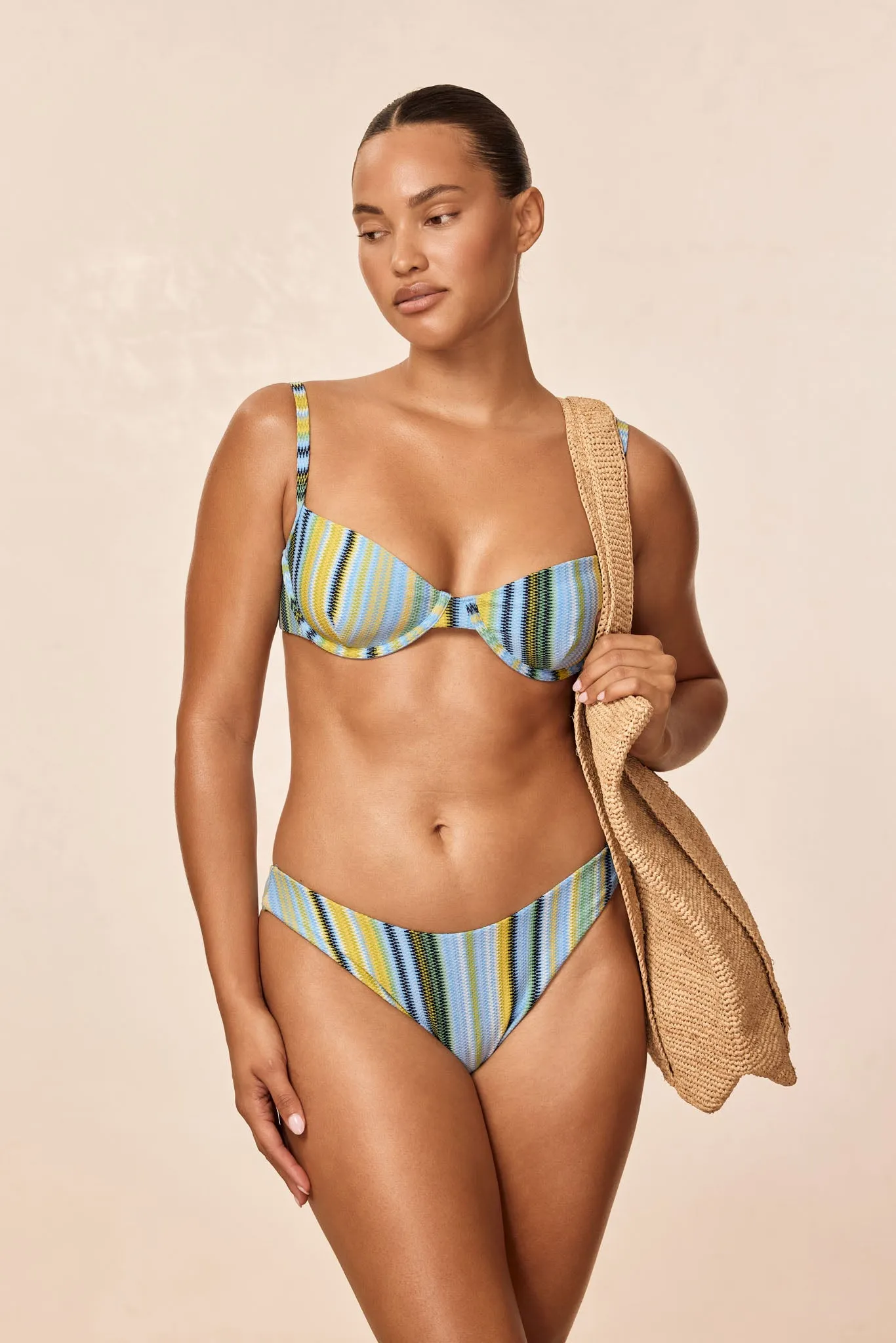 Byron Bottom - Sardinia Stripe Azure sold by Monday Swimwear product image thumbnail 5