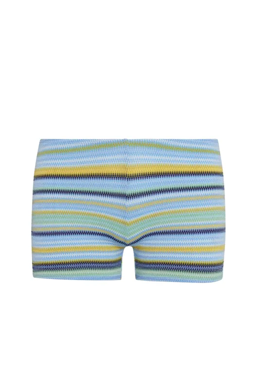 Cali Shorts - Sardinia Stripe Azure made by Monday Swimwear