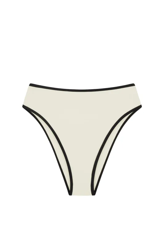 Ravello Bottom - Ivory/Black made by Monday Swimwear