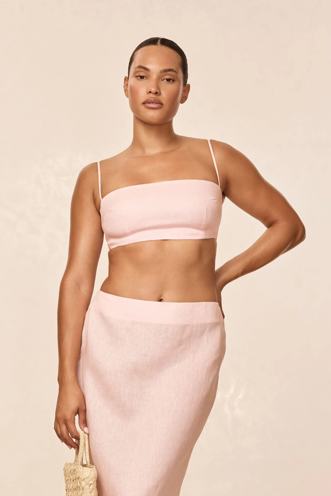 San Diego Top - Powder Pink Linen sold by Monday Swimwear product image thumbnail 2
