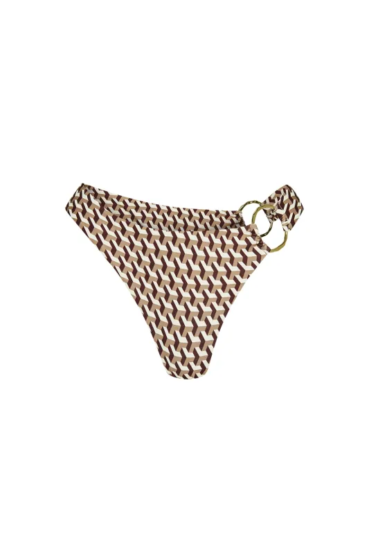 Bari Bottom - Husk Geo made by Monday Swimwear