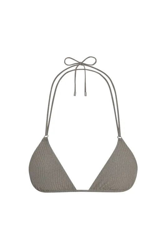 Hanalei Top - Steel Lurex Rib made by Monday Swimwear