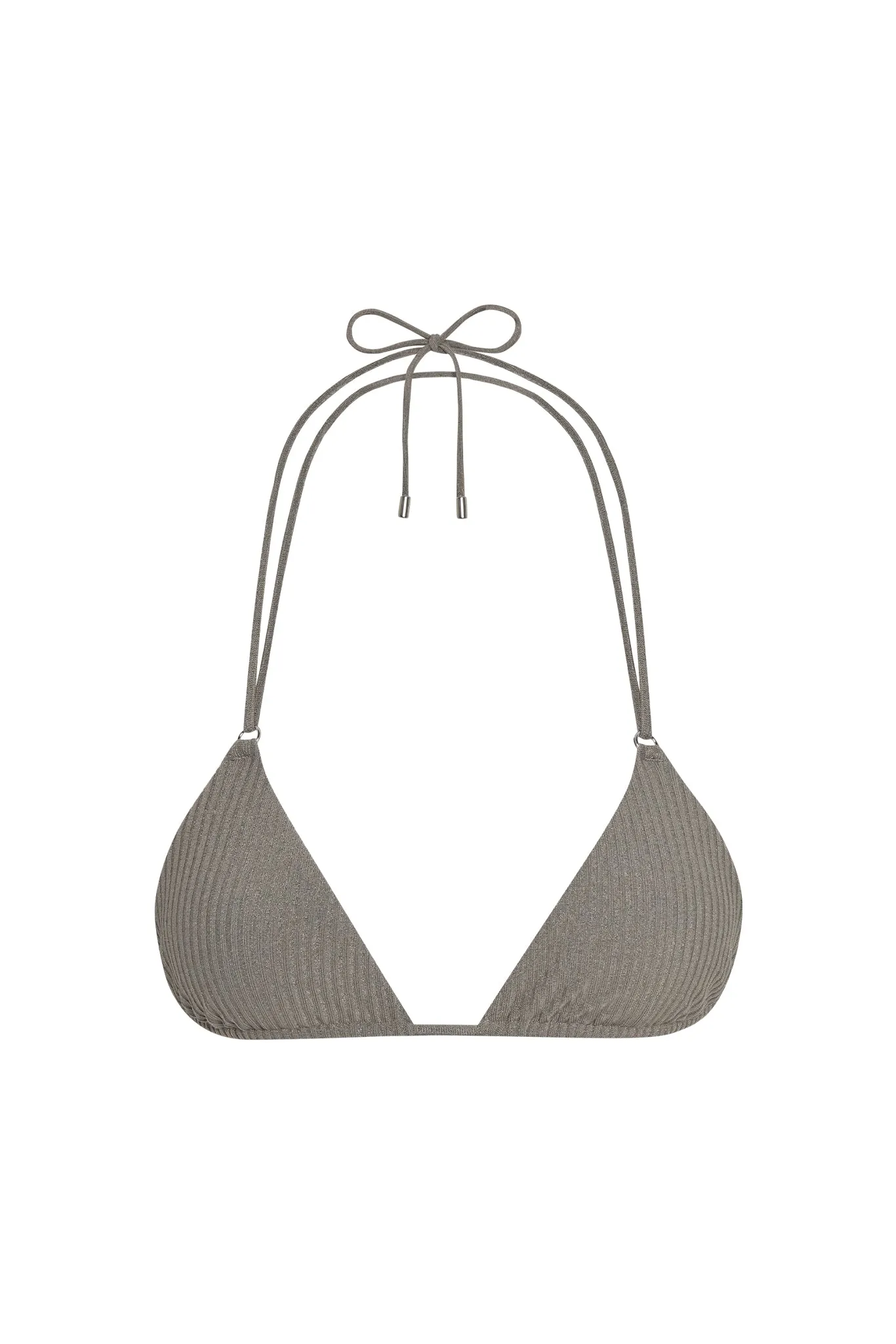 Hanalei Top - Steel Lurex Rib sold by Monday Swimwear