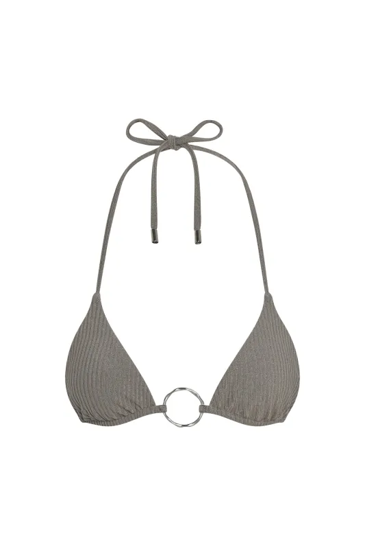 Cannes Top - Steel Lurex Rib made by Monday Swimwear