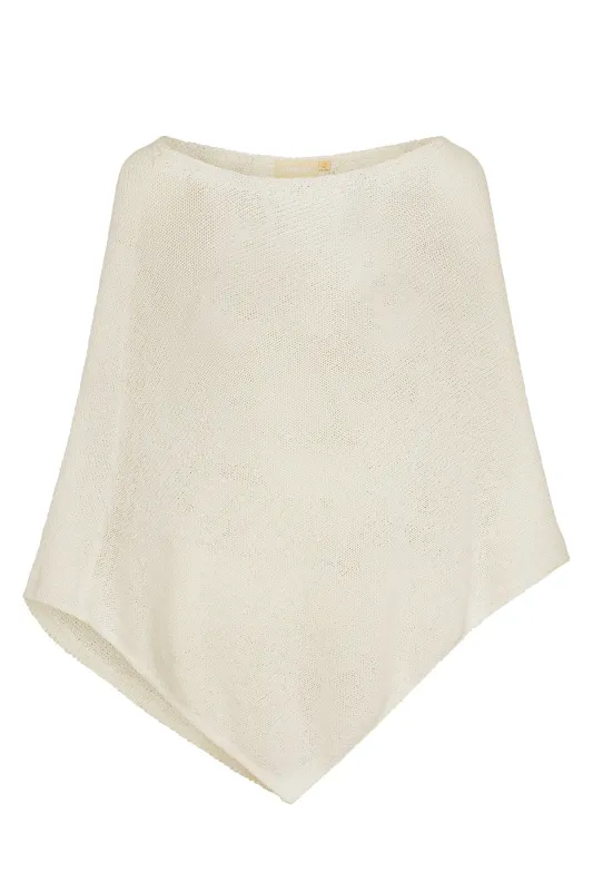 Dominica Poncho - Ivory Open Knit made by Monday Swimwear