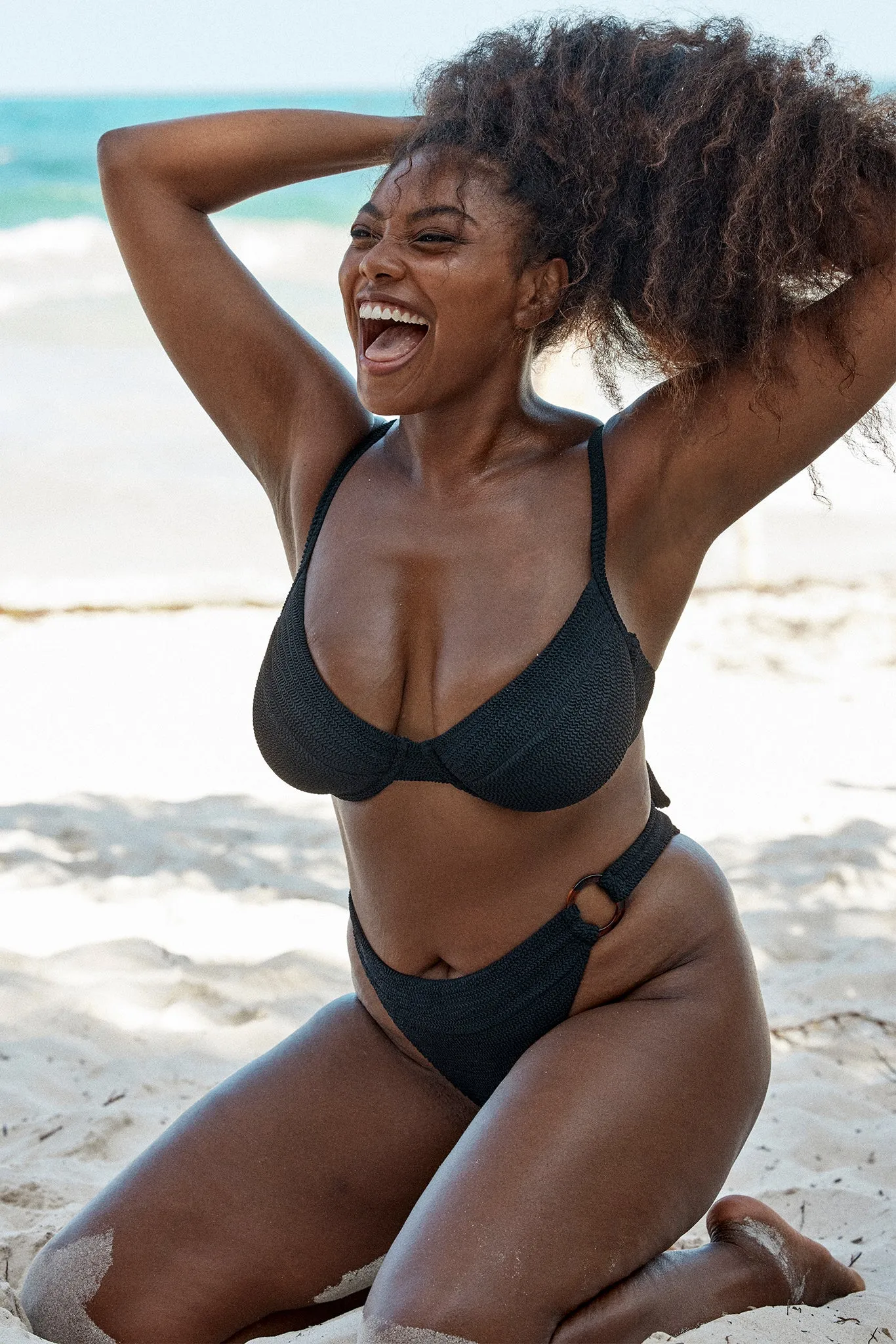 Maui Top - Black Crinkle sold by Monday Swimwear product image thumbnail 4