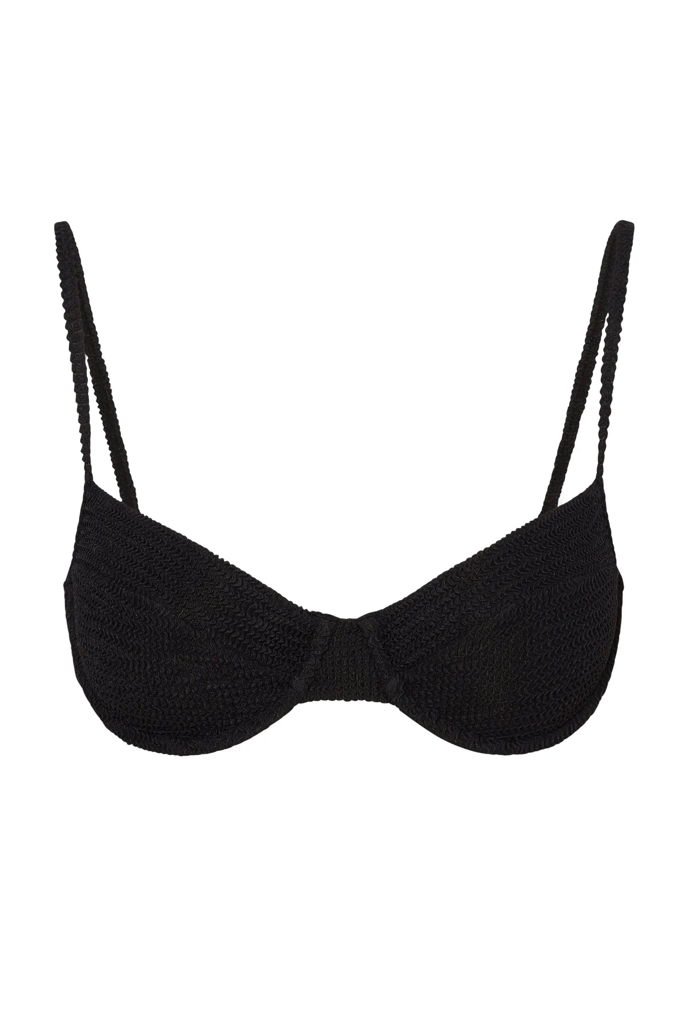 Maui Top - Black Crinkle sold by Monday Swimwear