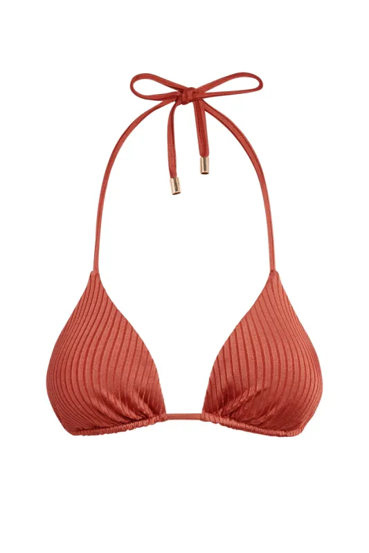 Palma Top - Copper Wide Rib sold by Monday Swimwear