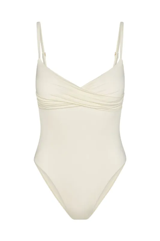 Bordeaux Moderate One Piece - Ivory sold by Monday Swimwear