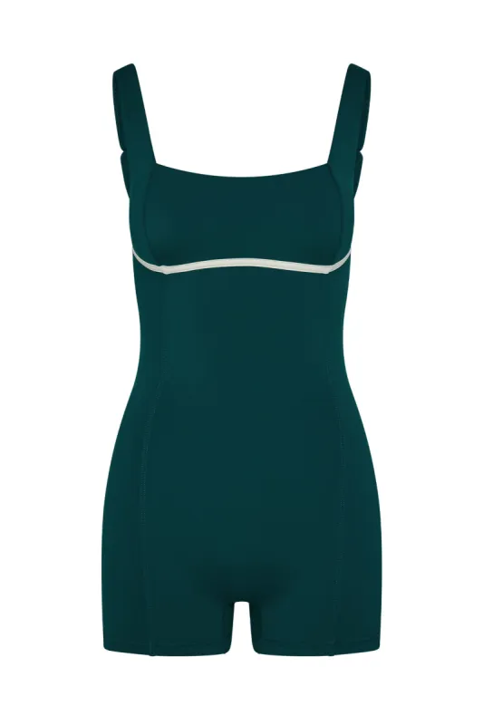 Zion Romper - Evergreen/Ivory sold by Monday Swimwear