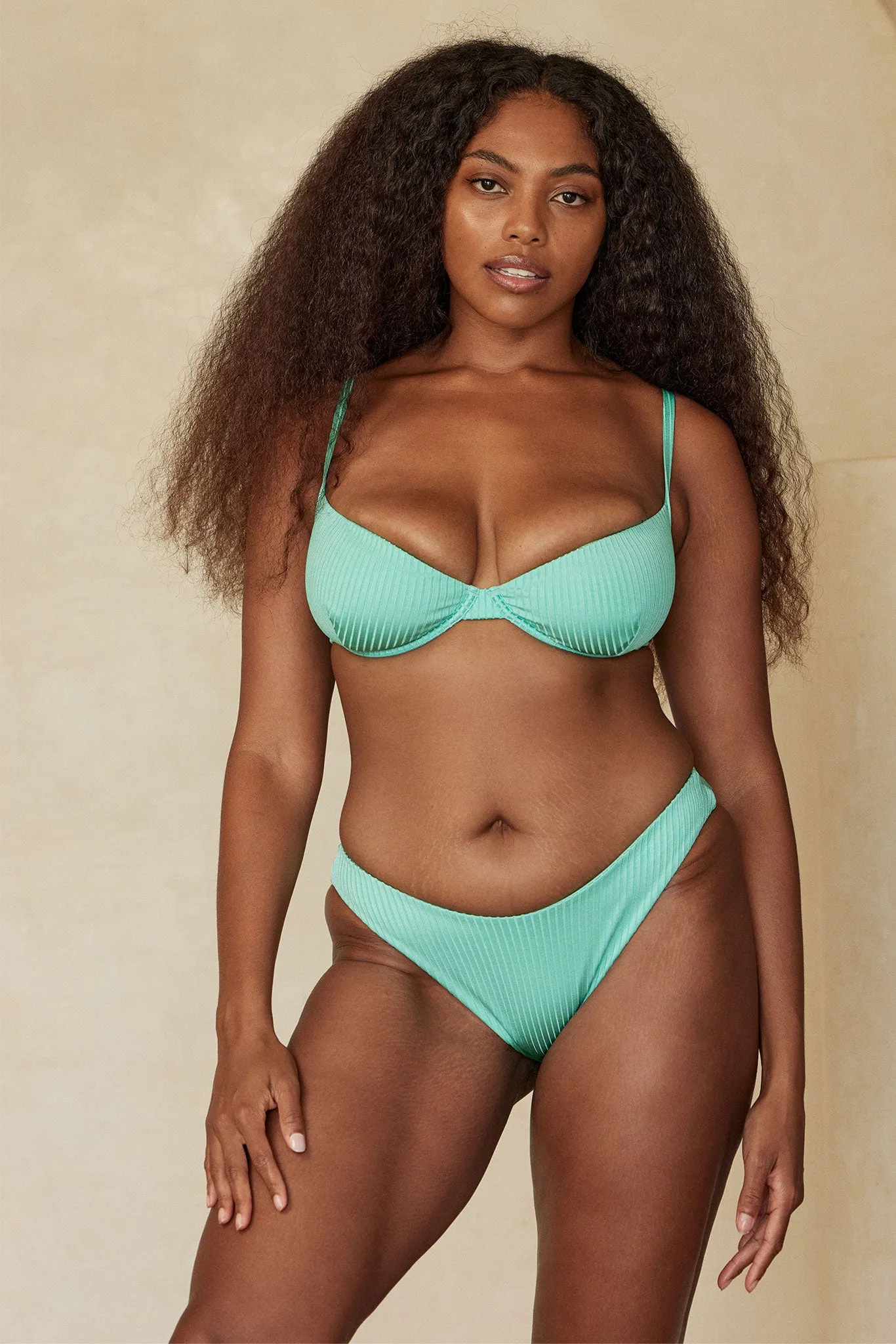 Byron Bottom - Turquoise Wide Rib sold by Monday Swimwear product image thumbnail 5