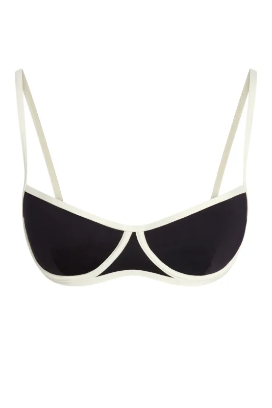 Somerset Top - Black/Ivory sold by Monday Swimwear