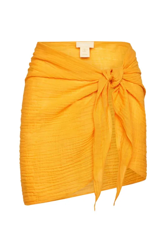 South Beach Sarong - Mango Crinkle Linen sold by Monday Swimwear