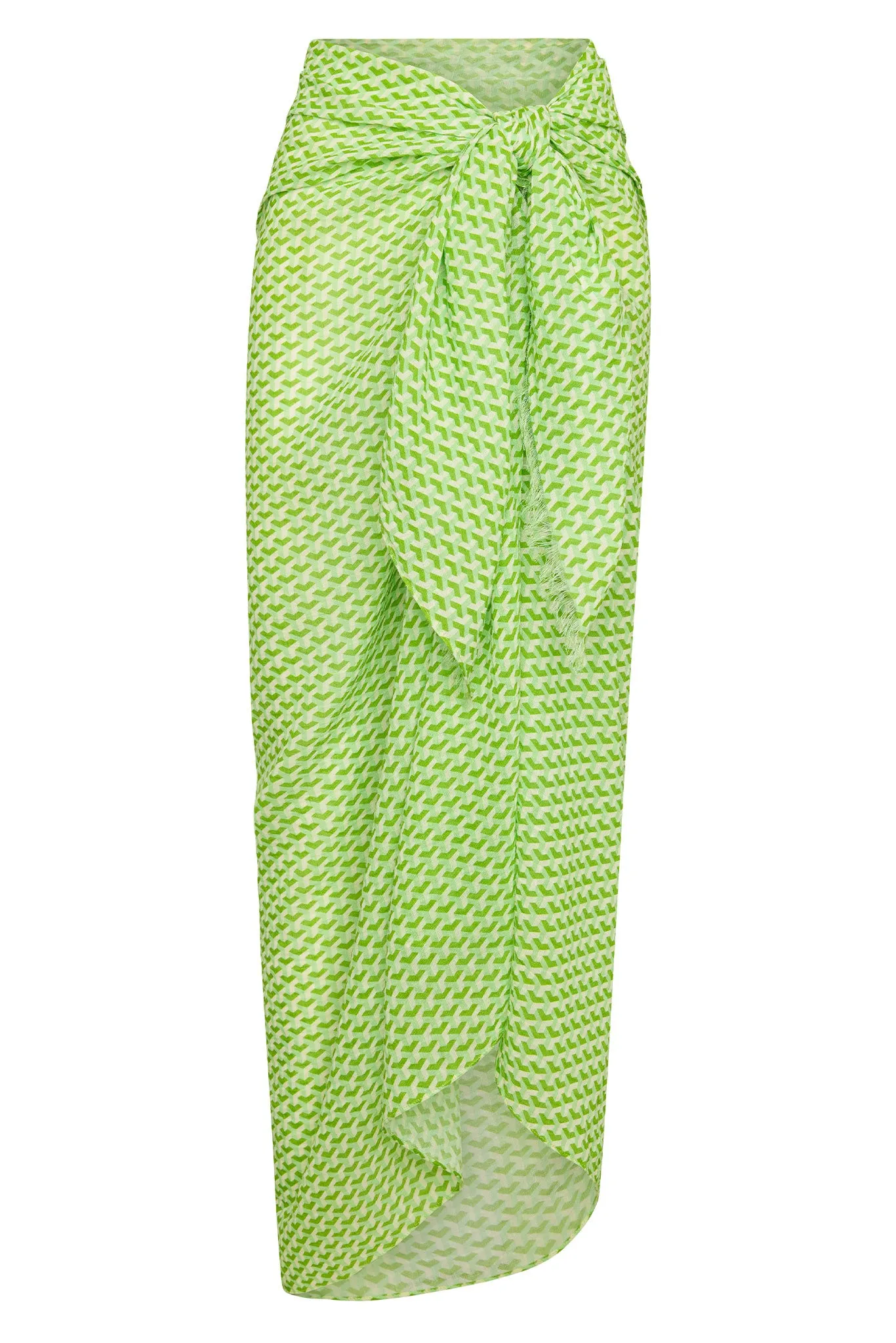 St. Tropez Sarong - Cypress Geo Crinkle Linen sold by Monday Swimwear