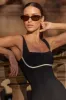 Zion Romper - Black/Ivory sold by Monday Swimwear