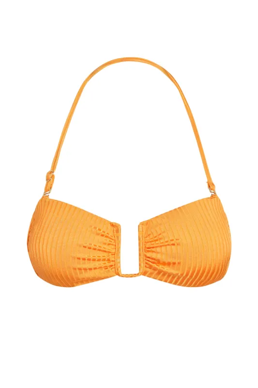 St. Martinique Bandeau - Clementine Wide Rib made by Monday Swimwear