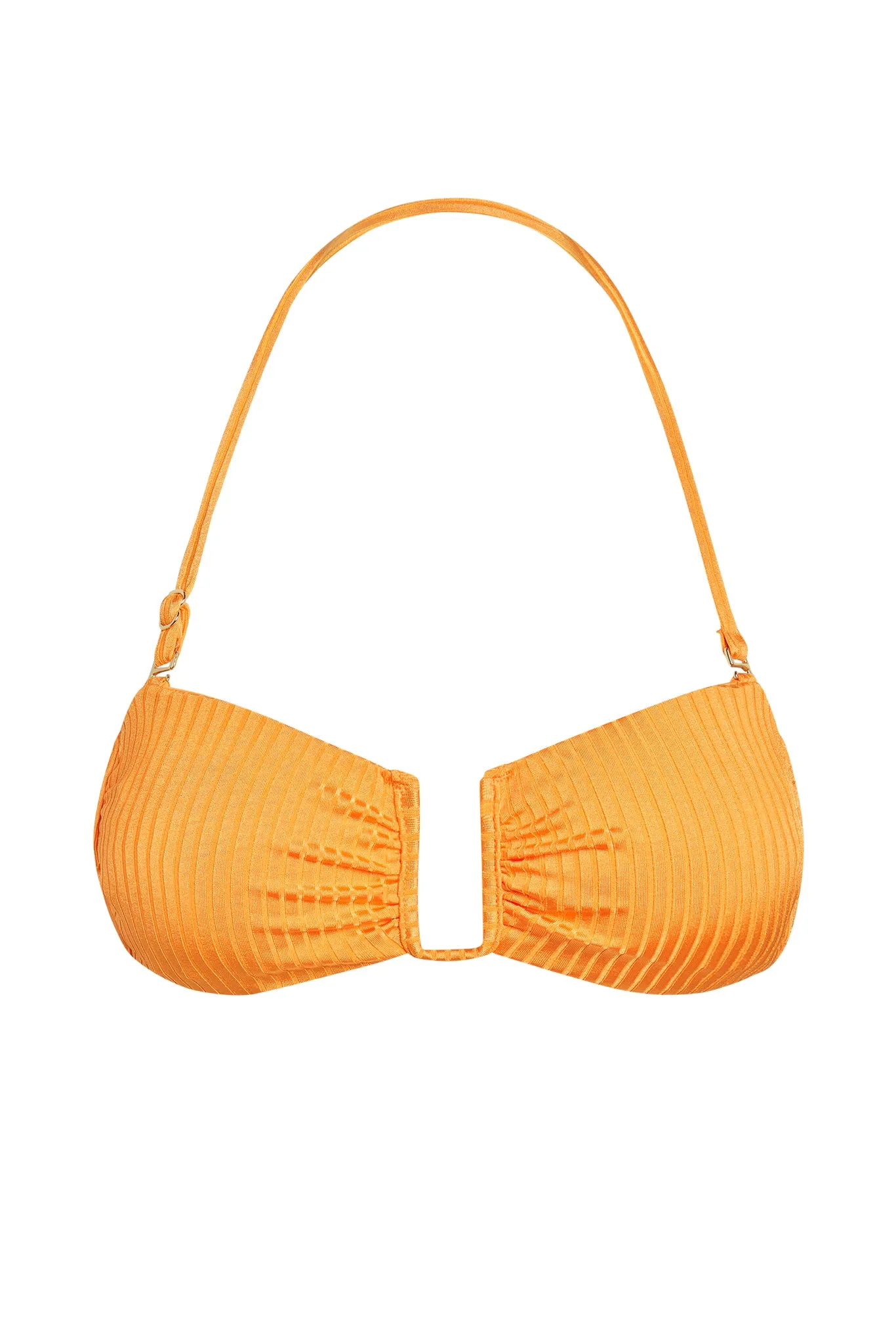 St. Martinique Bandeau - Clementine Wide Rib sold by Monday Swimwear