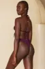Capri Thong - Eggplant Wide Rib sold by Monday Swimwear