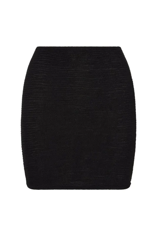 Cayman Skirt - Black Crinkle sold by Monday Swimwear