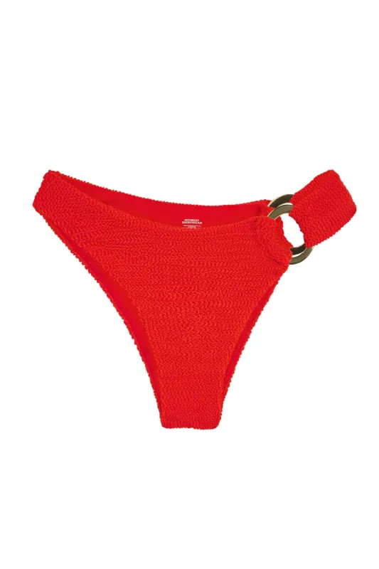 Bronte Bottom - Chili Pepper Crinkle sold by Monday Swimwear