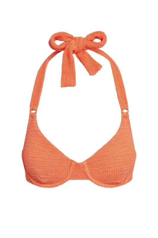 Honolulu Top - Summer Peach Crinkle sold by Monday Swimwear