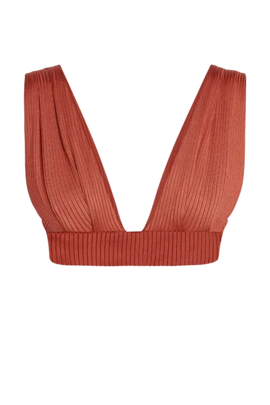 Aruba Top - Copper Wide Rib made by Monday Swimwear