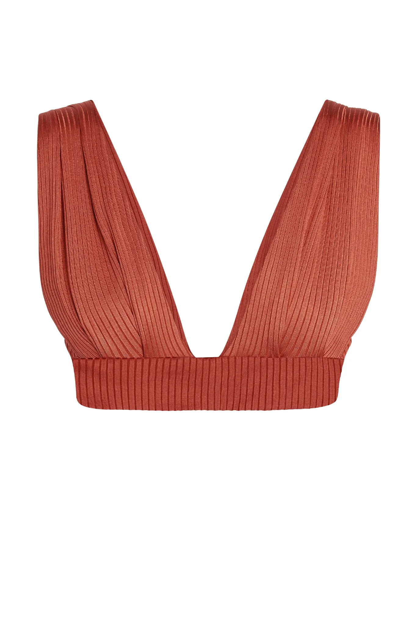 Aruba Top - Copper Wide Rib sold by Monday Swimwear