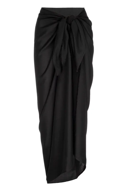 Amalfi Sarong - Black sold by Monday Swimwear